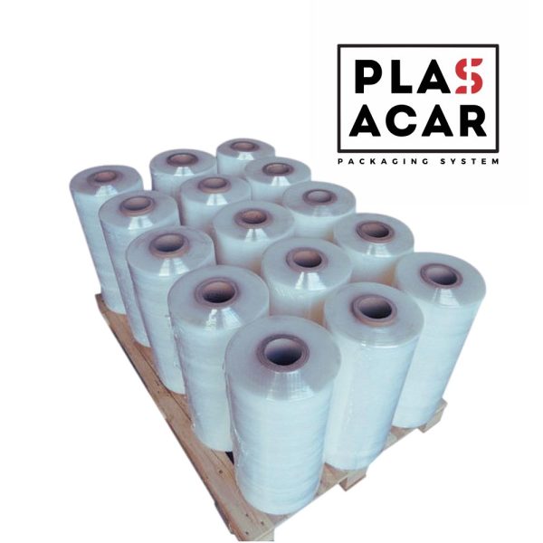 Pack 15 unid. film estirable automático transparente, 16 kg, 500 mm, preestiro std