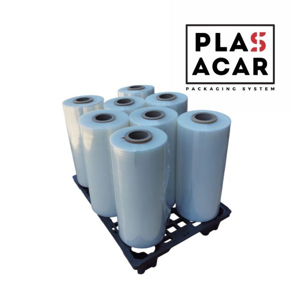 Pack 8 unid. film estirable automático transparente, 16 kg, 500 mm, preestiro std