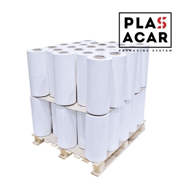 Pack 46 unid. film automático estirable Blanco Opaco 23 my, 16 kg, 500 mm, preestiro std (Palet Completo)